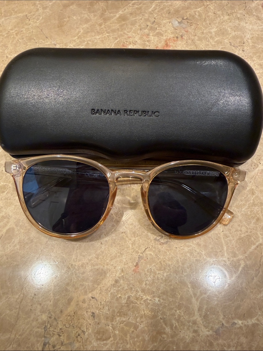 Banana Republic Women’s Sunglasses — Transparent Tan Frame with Grey Lenses